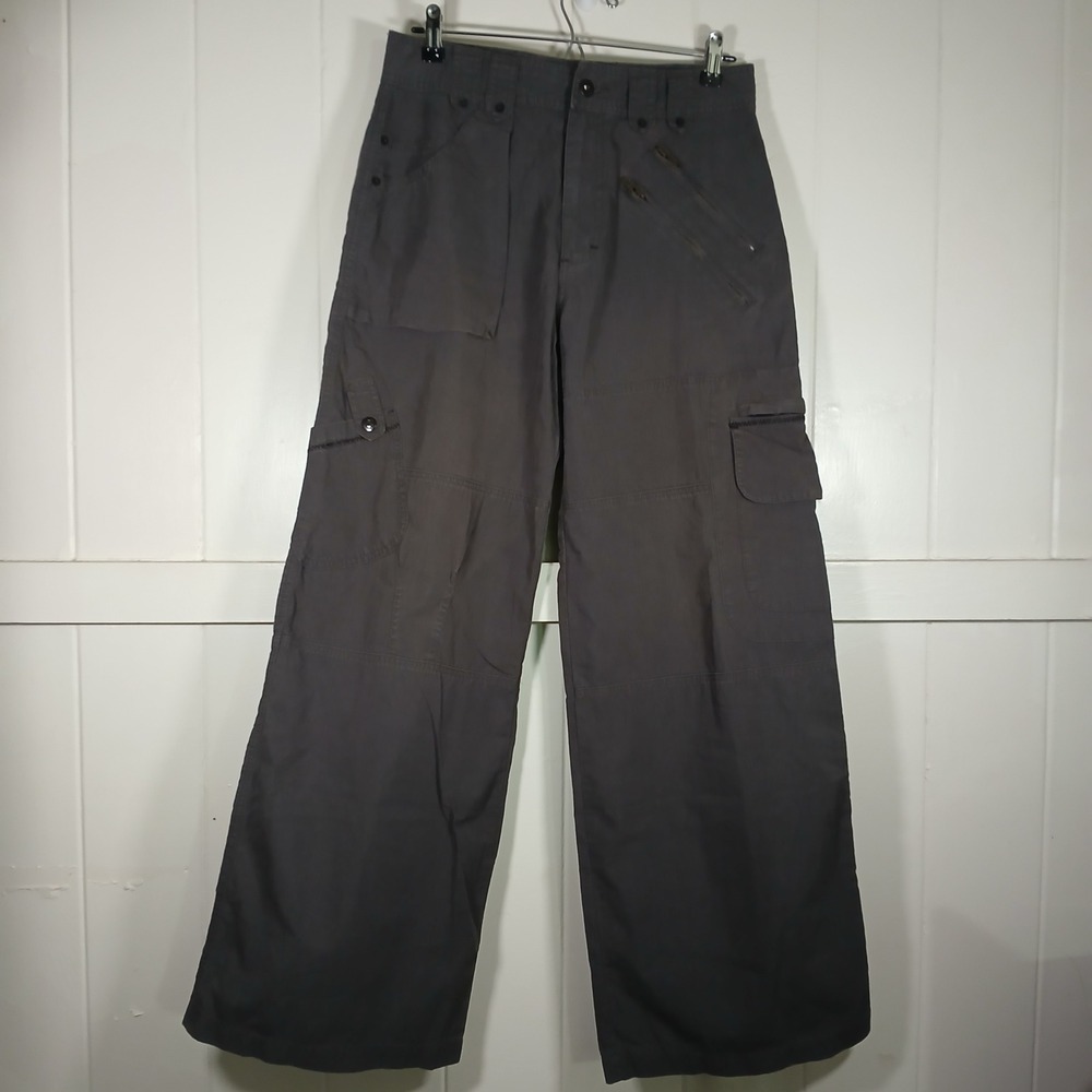 Kikwear Cargo Pants Mens 30 Gray Wide Leg Rave‎ Dance Y2K Streetwear 12111-HT